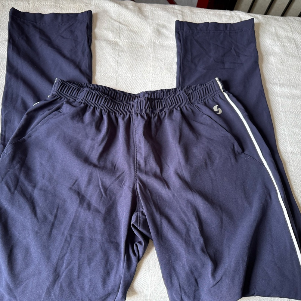 Soffe Navy Track Pants with White Stripe